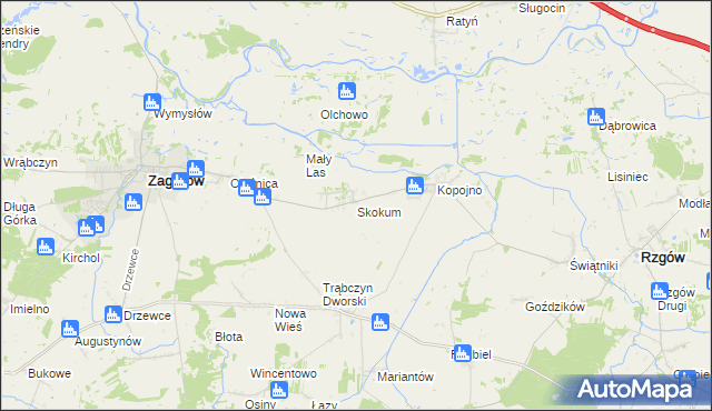 mapa Skokum, Skokum na mapie Targeo
