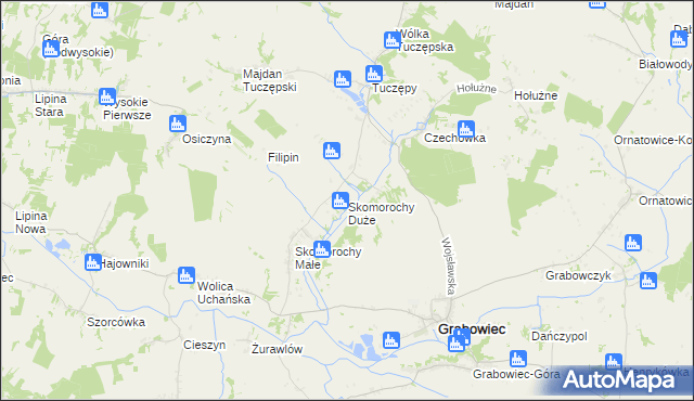 mapa Skomorochy Duże, Skomorochy Duże na mapie Targeo