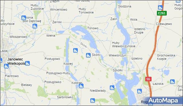 mapa Skórki, Skórki na mapie Targeo