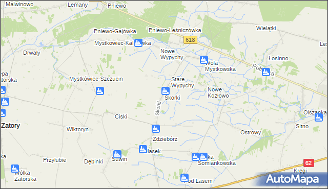 mapa Skorki, Skorki na mapie Targeo
