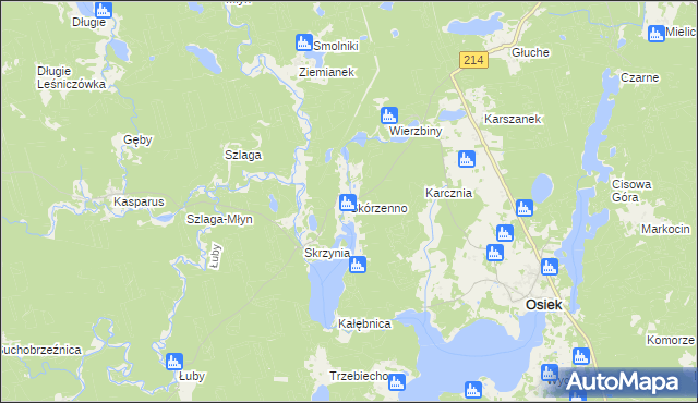 mapa Skórzenno, Skórzenno na mapie Targeo