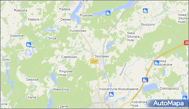 mapa Skorzewo, Skorzewo na mapie Targeo