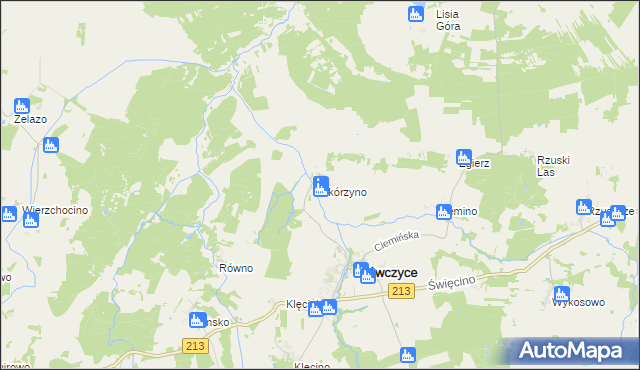 mapa Skórzyno, Skórzyno na mapie Targeo
