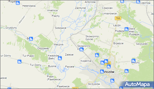mapa Skowronno Dolne, Skowronno Dolne na mapie Targeo