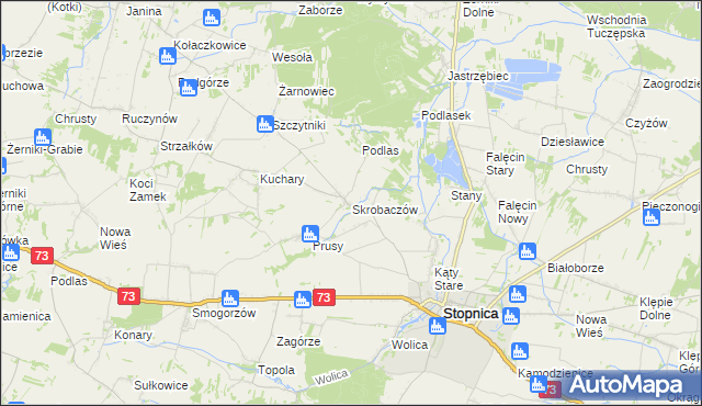 mapa Skrobaczów, Skrobaczów na mapie Targeo