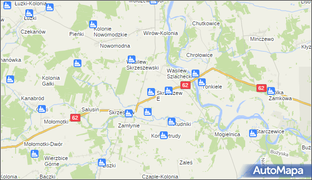 mapa Skrzeszew E, Skrzeszew E na mapie Targeo