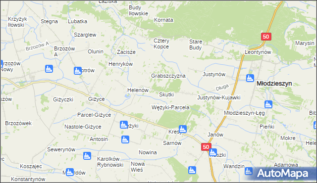 mapa Skutki, Skutki na mapie Targeo