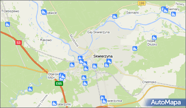 mapa Skwierzyna, Skwierzyna na mapie Targeo