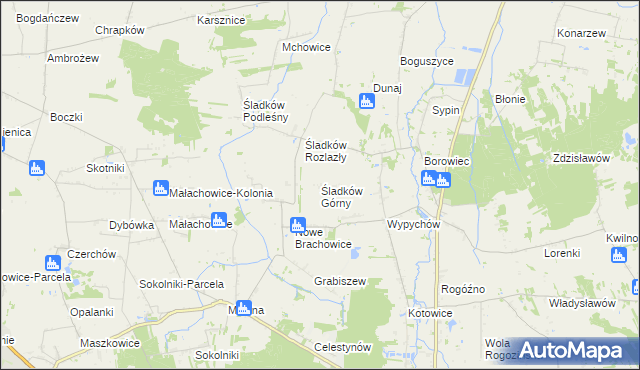 mapa Śladków Górny, Śladków Górny na mapie Targeo
