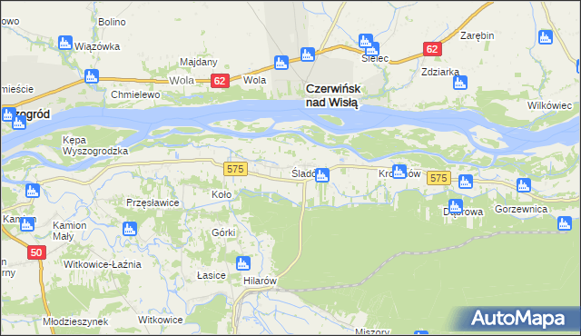 mapa Śladów gmina Brochów, Śladów gmina Brochów na mapie Targeo