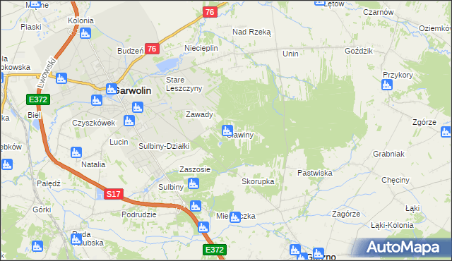 mapa Sławiny, Sławiny na mapie Targeo