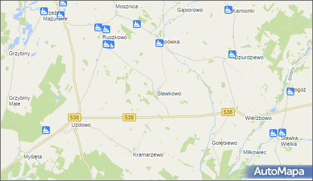 mapa Sławkowo gmina Działdowo, Sławkowo gmina Działdowo na mapie Targeo