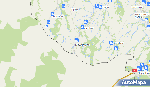 mapa Sławniowice, Sławniowice na mapie Targeo