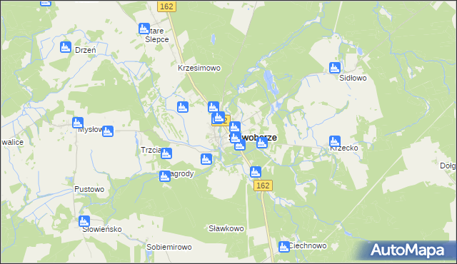 mapa Sławoborze, Sławoborze na mapie Targeo