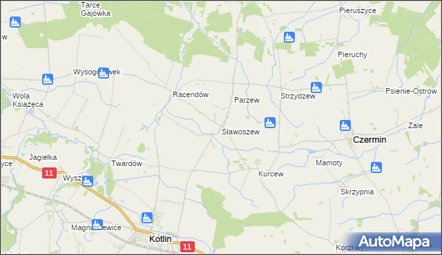 mapa Sławoszew, Sławoszew na mapie Targeo