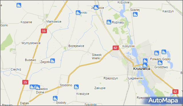 mapa Sławsk Wielki, Sławsk Wielki na mapie Targeo