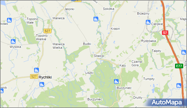 mapa Śliwica, Śliwica na mapie Targeo