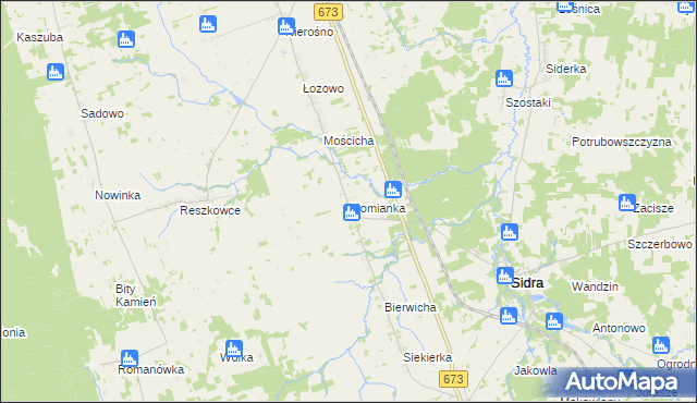 mapa Słomianka gmina Sidra, Słomianka gmina Sidra na mapie Targeo