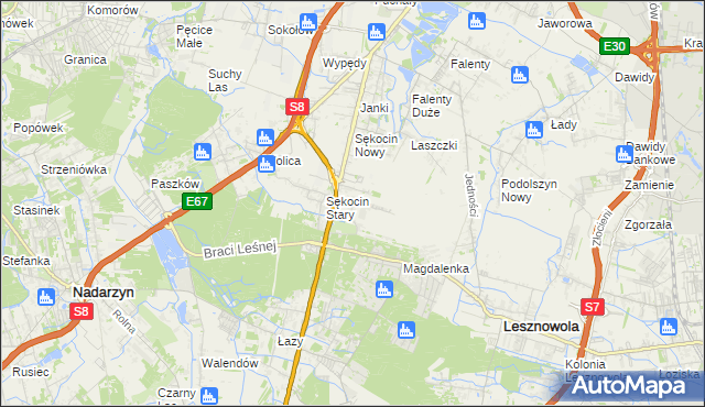 mapa Słomin gmina Raszyn, Słomin gmina Raszyn na mapie Targeo