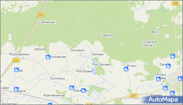 mapa Słonawy gmina Szubin, Słonawy gmina Szubin na mapie Targeo