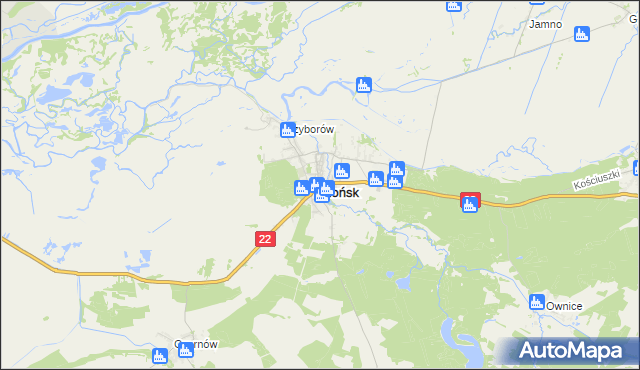 mapa Słońsk, Słońsk na mapie Targeo