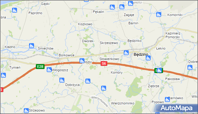 mapa Słowienkowo, Słowienkowo na mapie Targeo