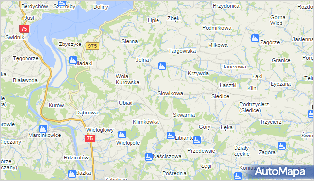 mapa Słowikowa, Słowikowa na mapie Targeo