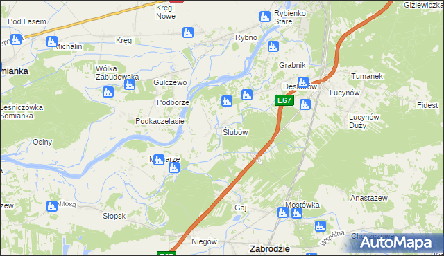 mapa Ślubów gmina Wyszków, Ślubów gmina Wyszków na mapie Targeo