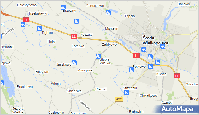mapa Słupia Wielka, Słupia Wielka na mapie Targeo