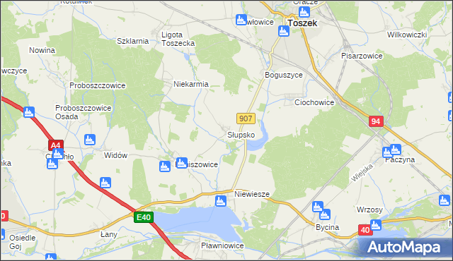 mapa Słupsko gmina Rudziniec, Słupsko gmina Rudziniec na mapie Targeo