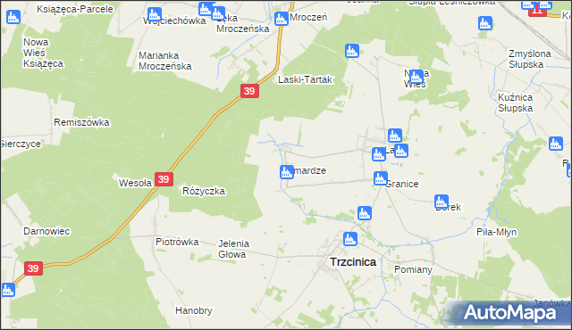 mapa Smardze, Smardze na mapie Targeo