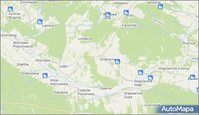 mapa Smerdyna, Smerdyna na mapie Targeo