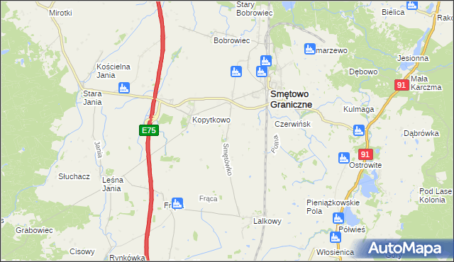 mapa Smętówko, Smętówko na mapie Targeo