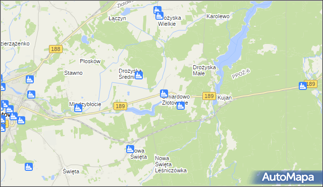 mapa Śmiardowo Złotowskie, Śmiardowo Złotowskie na mapie Targeo