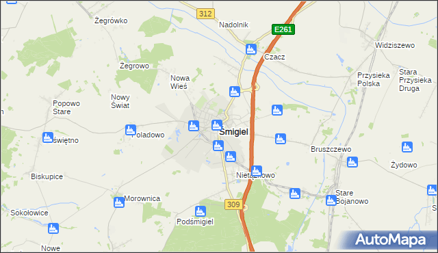 mapa Śmigiel, Śmigiel na mapie Targeo