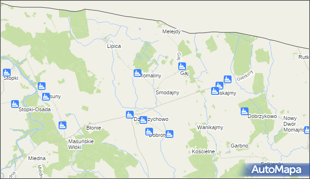 mapa Smodajny, Smodajny na mapie Targeo