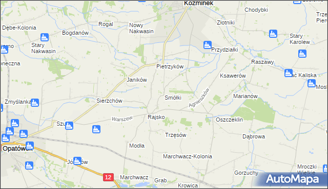 mapa Smółki, Smółki na mapie Targeo