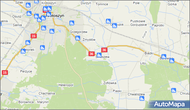 mapa Smoszew, Smoszew na mapie Targeo