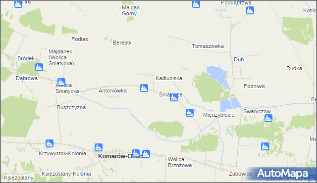 mapa Śniatycze, Śniatycze na mapie Targeo