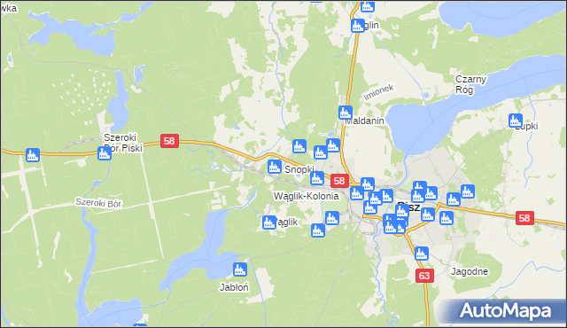 mapa Snopki, Snopki na mapie Targeo