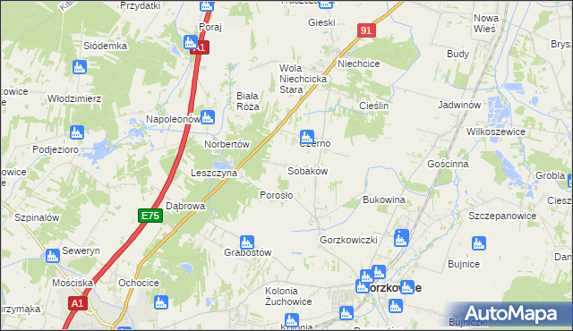 mapa Sobaków, Sobaków na mapie Targeo