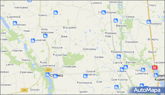 mapa Sobiczewy, Sobiczewy na mapie Targeo