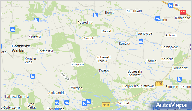 mapa Sobiesęki Trzecie, Sobiesęki Trzecie na mapie Targeo