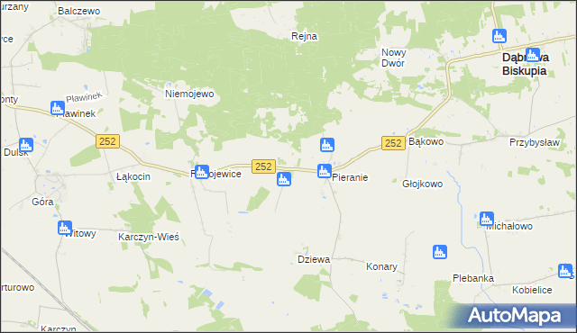 mapa Sobiesiernie gmina Dąbrowa Biskupia, Sobiesiernie gmina Dąbrowa Biskupia na mapie Targeo