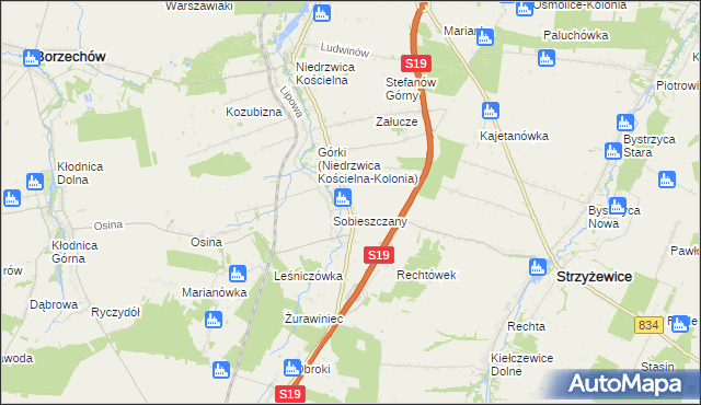 mapa Sobieszczany-Kolonia, Sobieszczany-Kolonia na mapie Targeo