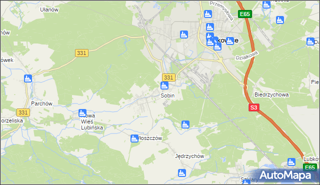 mapa Sobin, Sobin na mapie Targeo