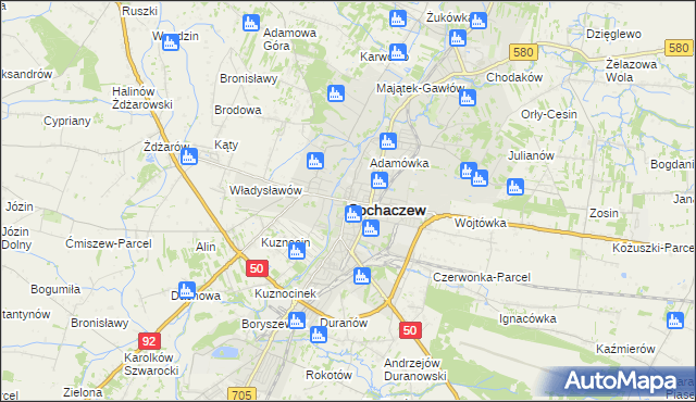 mapa Sochaczew, Sochaczew na mapie Targeo
