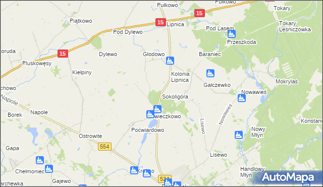 mapa Sokoligóra, Sokoligóra na mapie Targeo