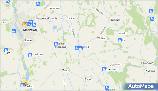 mapa Sokolniki gmina Maszewo, Sokolniki gmina Maszewo na mapie Targeo