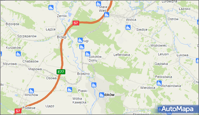 mapa Sokołów Górny, Sokołów Górny na mapie Targeo